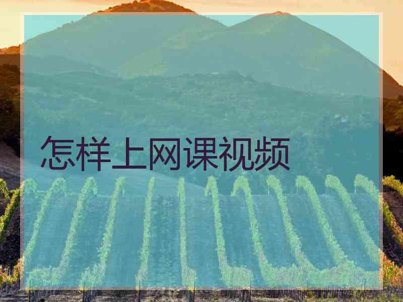 怎样上网课视频 怎样上网课视频