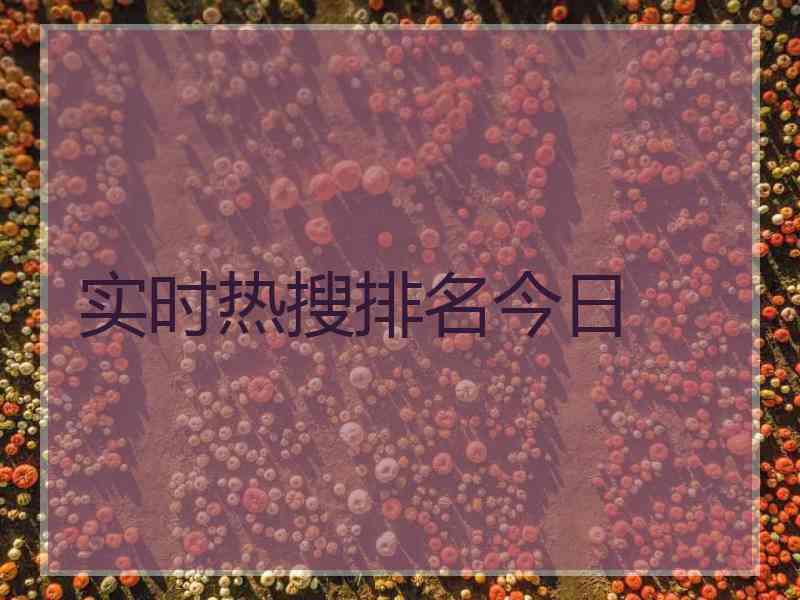 实时热搜排名今日