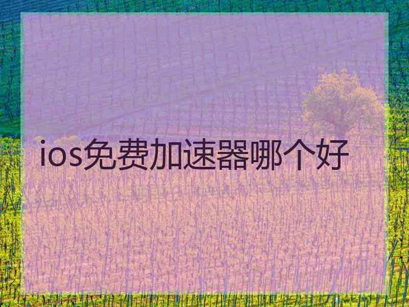 ios免费加速器哪个好