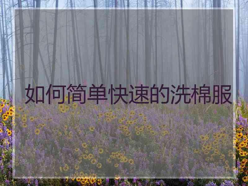 如何简单快速的洗棉服