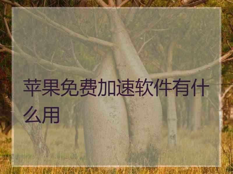 苹果免费加速软件有什么用