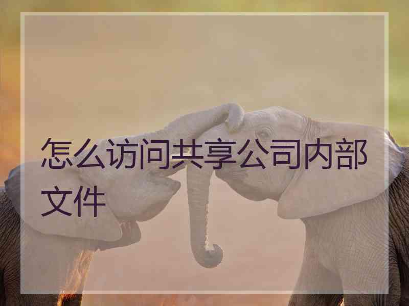 怎么访问共享公司内部文件