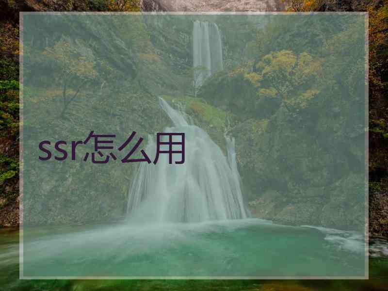 ssr怎么用
