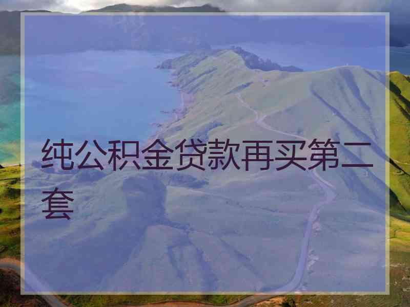 纯公积金贷款再买第二套