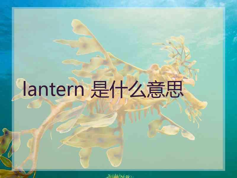 lantern 是什么意思