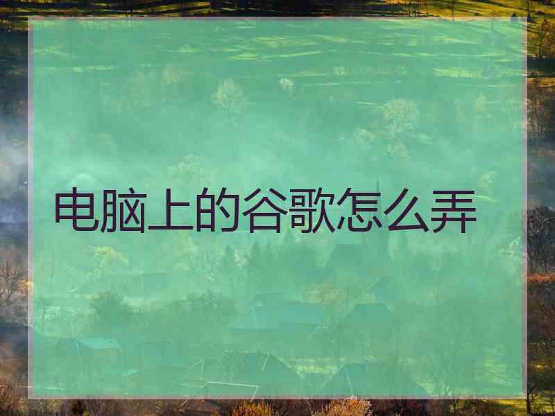 电脑上的谷歌怎么弄
