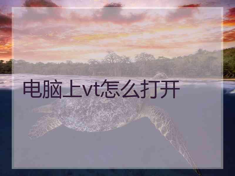 电脑上vt怎么打开