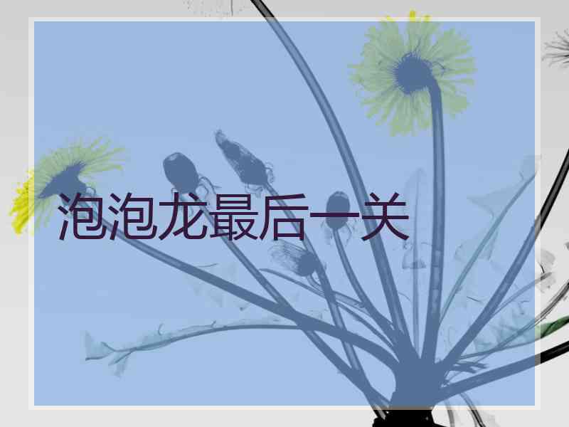 泡泡龙最后一关