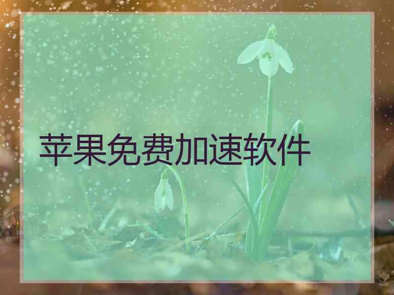 苹果免费加速软件