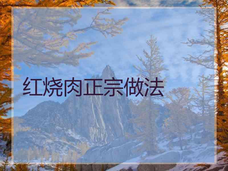 红烧肉正宗做法