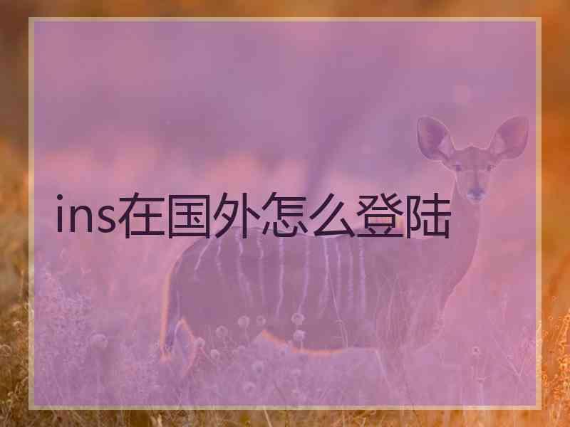 ins在国外怎么登陆