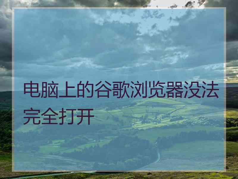 电脑上的谷歌浏览器没法完全打开