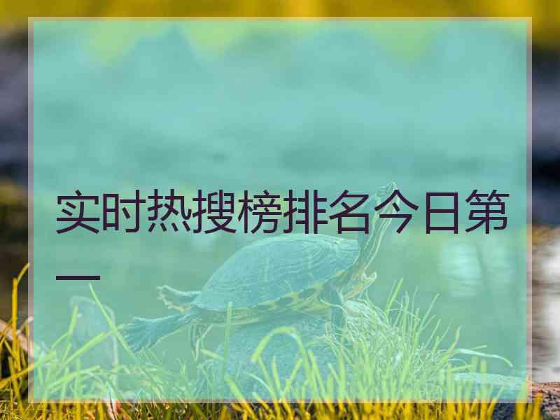 实时热搜榜排名今日第一